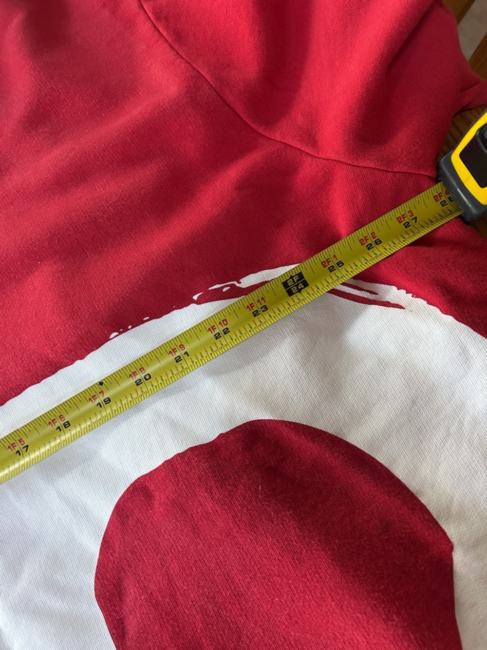 Burberry Red Hoodie with Large White Love Graphic - Picture 5 of 5